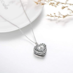 925 Sterling Silver Heart Urn Necklaces Engraved Pawprint Forever in My Heart Cremation Keepsake Necklace for Ashes Pet Ashes Jewelry Gift for Women - Image 5