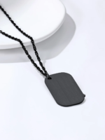 Cross Necklace for Men Stainless Steel Dog Tag Bible Verse Black Pendant Chain Christmas Jewelry Gifts for Son - Image 5