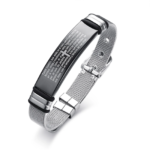 English Inspirational Gifts for Men, Stainless Steel Adjustable Bible Cross Bracelet - Image 7