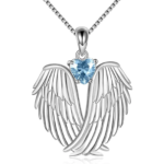 Jewelry on Clearance！Necklaces for Women Angel Wings Necklace 925 Silver Guardian Angel Wings Pendant Birthstone Necklace for Women Jewelry Gifts - Image 7