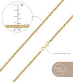 Gold Chain Necklace Collection - 14K Solid Yellow Gold Filled round Wheat/Palm Chain Necklaces for Women and Men with Different Sizes (2.5Mm, or 3.2Mm) - Image 4