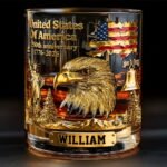 250th Anniversary - Personalized Bald Eagle Whiskey Glass