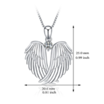 Jewelry on Clearance！Necklaces for Women Angel Wings Necklace 925 Silver Guardian Angel Wings Pendant Birthstone Necklace for Women Jewelry Gifts - Image 2