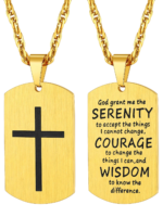 Cross Necklace for Men Stainless Steel Dog Tag Bible Verse Black Pendant Chain Christmas Jewelry Gifts for Son - Image 9