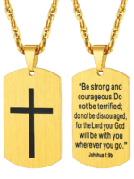 Cross Necklace for Men Stainless Steel Dog Tag Bible Verse Black Pendant Chain Christmas Jewelry Gifts for Son - Image 12