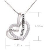 Jewelry Sterling Silver "I Love You for Always and Forever" Love Heart Cubic Zirconia Necklace - Image 4