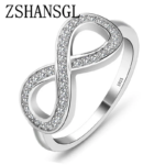 Fashion Cz Infinity Endless Love Claddagh 8 Shape 925 Sterling Silver Rings for Women Silver Filled Jewelry Anel Feminino - Image 2