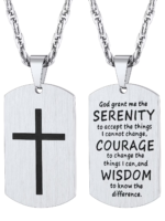 Cross Necklace for Men Stainless Steel Dog Tag Bible Verse Black Pendant Chain Christmas Jewelry Gifts for Son - Image 10