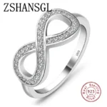 Fashion Cz Infinity Endless Love Claddagh 8 Shape 925 Sterling Silver Rings for Women Silver Filled Jewelry Anel Feminino - Image 3