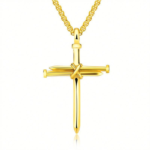 Steel Gold Black Color Fashion Mens Iron Nail Cross Pendant Necklace Stainless Steel 3Mm round Box Chain Jewelry Gift for Men - Image 4