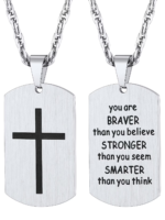 Cross Necklace for Men Stainless Steel Dog Tag Bible Verse Black Pendant Chain Christmas Jewelry Gifts for Son - Image 11