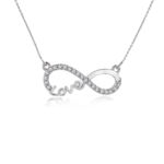 Infinity Love Pendant Necklace - Meaningful Jewelry for Her - Anniversary Gift in 18K White Gold Plated