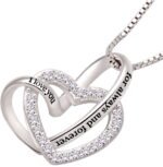 Jewelry Sterling Silver "I Love You for Always and Forever" Love Heart Cubic Zirconia Necklace - Image 3