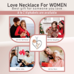 Sterling Silver Necklace for Women Mom Gift for Wife from Husband Valentines Day Girlfriend Rose Heart Necklace for Girlfriend Birthday Gifts Mother Daughter Pendant - Image 4