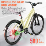 Peak 750W Electric Step-Thru Cruiser E-Mountain Bike for Adults - 27.5", 48V/15AH, APP Control - Image 6