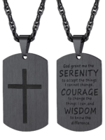 Cross Necklace for Men Stainless Steel Dog Tag Bible Verse Black Pendant Chain Christmas Jewelry Gifts for Son - Image 15