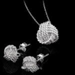 Infinite Love Knot Sterling Silver Matching Necklace and Earrings Set for Women Special Occasion Birthday Holiday - Image 5