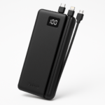 Portable Power Bank 20000mAh with Built-in Cables — USB-C, Lightning & Micro-USB, LED Display, Fast Charging